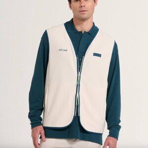 Bad Birdie Cream and Teal Vest